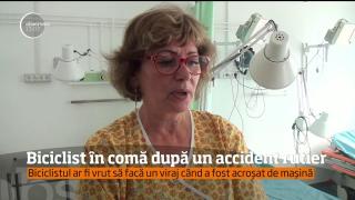 Impact violent în Alba! Un biciclist a intrat în comă, după ce a fost lovit în plin de o maşină