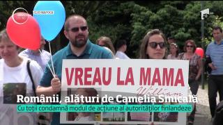 "Suntem pregătiţi să declanşăm un război diplomatic!" Sute de români, alături de mama căreia i-a fost luat copilul, de către autorităţile finlandeze