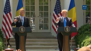 Dezacord între Iohannis şi Trump privind vizele pentru români. Răspunsul celor doi la întrebarea "Ati discutat despre vize?" Iohannis: DA, Trump: NU!