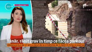 Un adolescent de 17 ani, practicant de sporturi extreme, e în comă, după ce a căzut de la 5 metri