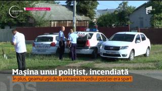 Maşina unui polițist din judeţul Neamţ, incendiată