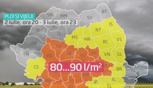 Cod PORTOCALIU de furtuni, vijelii şi ploi torenţiale! Canicula e urmată de răcirea vremii