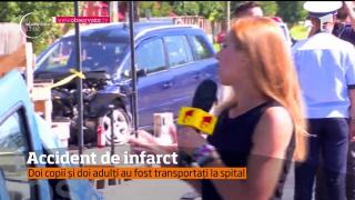 Accident grav pe DN 1! Un bărbat a murit după ce a făcut infarct la volan. Alte patru persoane, între care doi copii, au fost rănite