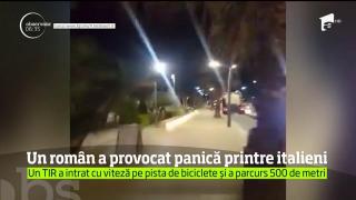 Panică în Italia! Un TIR din România a intrat cu viteză pe pista de biciclete şi a mers pe contrasens. Oamenii au crezut că este vorba de un atentat terorist