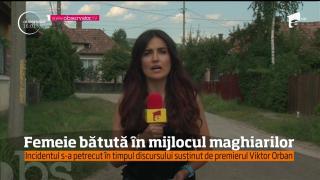 Atacată pentru că şi-a manifestat dezaprobarea! O femeie a fost trasă de păr şi imobilizată la pământ, în timpul discursului lui Viktor Orban, de la Băile Tuşnad