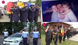 Scene sfâşietoare: Poliţistul ucis în Suceava a fost condus pe ultimul drum cu onoruri militare, în sunet de sirene