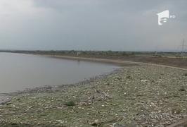 Imagini dezolante, în Braşov: viitură de gunoaie, pe râul Olt