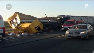 Accident MORTAL în această dimineaţă pe autostrada Arad - Timişoara! Doi şoferi au fost UCIŞI!