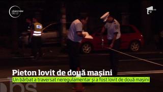 Accident şocant pe străzile din Capitală. Un pieton a fost lovit de două mașini