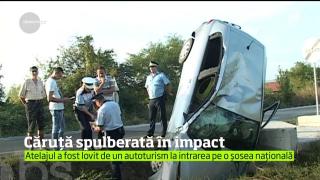 Un căruţaş în stare de ebrietate a fost lovit în plin de o maşină, pe DN 66!