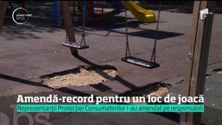 Amendă-record pentru locul de joacă din Capitală, unde o fetiţă s-a rănit după ce frânghia s-a rupt