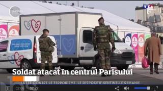Bărbatul care a atacat un soldat în centrul Parisului s-ar afla sub tratament psihiatric. El se află acum în arest