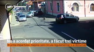 Accident spectaculos, soldat cu trei victime, suprins de camerele de supraveghere! Imagini violente