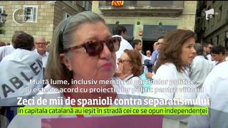 Proteste masive în Spania. Zeci de mii de oameni ies în stradă împotriva independenţei Cataloniei