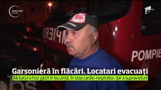 Locatarii unui bloc din Drobeta-Turnu Severin au fost evacuaţi în toiul nopţii, după un incendiu de proporţii