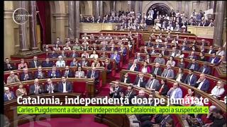 Catalonia, independență doar pe jumătate! Carles Puigdemont a declarat, în mod simbolic, independenţa regiunii