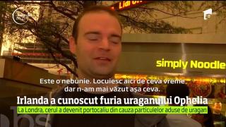 Ofelia a luat mai multe vieţi în Irlanda. Uraganul cu rafale de 160km/h a provocat şi pagube materiale uriaşe