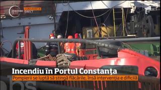 Incendiu devastator în Portul Constanţa. Cea mai mare navă din România care salvează vieţi pe mare a fost mistuită de flăcări