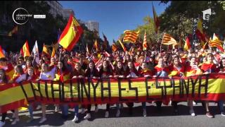 Manifestaţie de amploare în inima Barcelonei! Un milion de spanioli au ieşit în stradă pentru o ţară unită