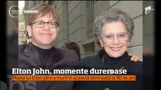 Elton John, devastat de durere. Cântărețul britanic şi-a pierdut mama într-un moment cumplit