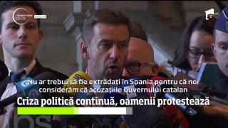 Mii de manifestanţi, din nou pe stradă în Barcelona! Oamenii cer eliberarea a patru foşti lideri catalani