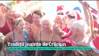 Tradiții înainte de Crăciun. 300 de curajoşi au făcut baie la Nisa