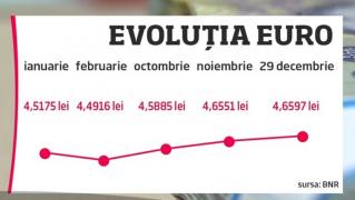 Moneda naţională încheie anul în genunchi. Leul a scăzut la un nivel istoric, în raport cu euro