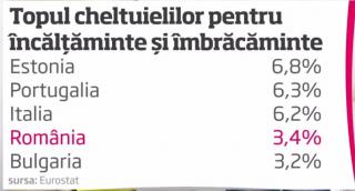 Cumpărăturile românilor: Puţin peste 3% din cheltuieli se duc pe haine şi pantofi (Video)