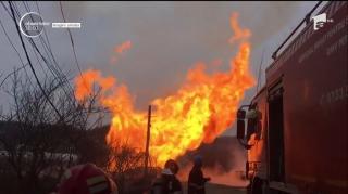Imagini dramatice în Gorj, după explozia magistralei de gaze din Hurezani
