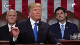 Donald Trump i-a încurajat pe cetăţenii săi să-şi trăiască visul american, în discursul despre Starea Naţiunii