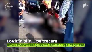 Bărbat izbit în plin de o maşină pe o trecere de pietoni din Reşiţa