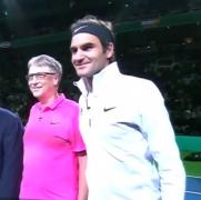 Roger Federer și miliardarul Bill Gates, pereche pe teren la un meci caritabil