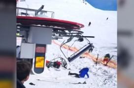 Scene incredibile  pe o pârtie, unde un teleschi a luat-o razna, la propriu. Zece oameni au suferit fracturi la braţe şi picioare