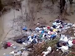 Tonele de gunoaie aruncate în albia unui râu din Caraș-Severin au făcut ca acesta să iasă din matcă