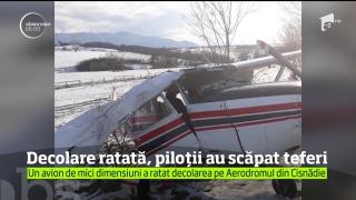 Un avion de mici dimensiuni a ratat decolarea pe Aerodromul din Cisnădie