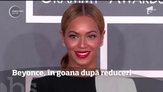 Beyonce, suprinsă cumpărând produse la reduceri dintr-un supermarket. Averea estimată a artistei este 500 de milioane de dolari