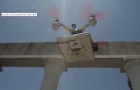 Pizza vine în zbor! Un restaurant din India a lansat serviciul de livrare aerian, cu ajutorul unei drone