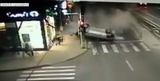 Accident înfiorător surprins de camerele de supraveghere, în Brăila