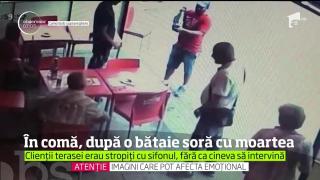 În comă, după ce a fost bătut crunt de doi indivizi. Martoriilor le-a fost teamă să intervină