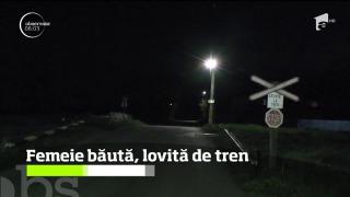 Femeie băută, lovită de tren