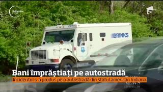 A plouat, la propriu, cu bani pe o autostradă din America
