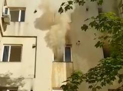 Incendiu violent la Constanţa! Un apartament situat pe Bulevardul Tomis, s-a aprins ieri dup-amiază