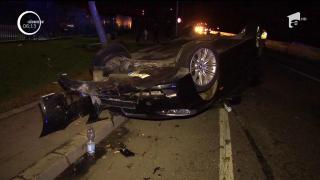 O maşină s-a răsturnat pe şoseaua de Centură a Capitalei, iar şoferul şi soţia sa au ajuns, de urgenţă, la Spitalul Elias