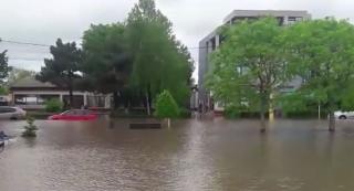 Inundații pe litoral, după câteva minute de precipitații torenţiale. Sistemul de canalizare a cedat