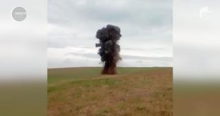 Explozii controlate în Tulcea. Pirotehniştii au detonat 235 de proiectile, vechi din cel de-al doilea război mondial
