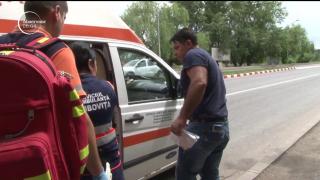 Impact violent într-o intersecţie, la ieşire din Târgovişte