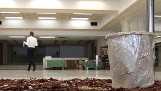 Plouă în Parlament! Soluţia ingenioasă a angajaţilor de a strânge picăturile ce se scurg din tavan