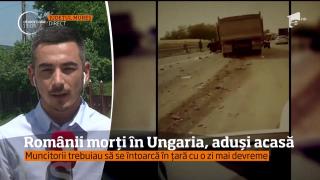 Trupurile celor nouă români morţi în accidentul cumplit din Ungaria au fost aduse acasă