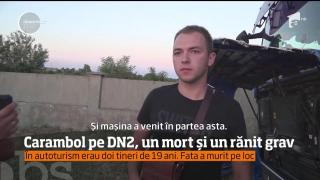 Carambol pe DN2, un mort și un rănit grav. În autoturism erau doi tineri de 19 ani. Fata a murit pe loc