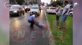 Incident şocant în centrul Capitalei. O poliţistă a fost lovită de o maşină în zona Piaţa Universităţii